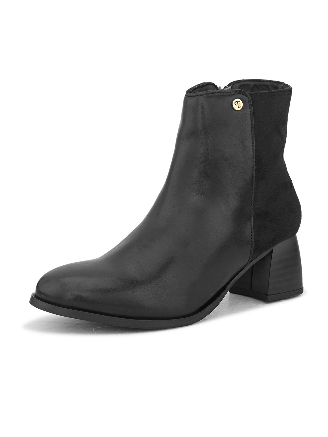 EL PASO Women Black Faux Leather Casual Chelsea Boots-5