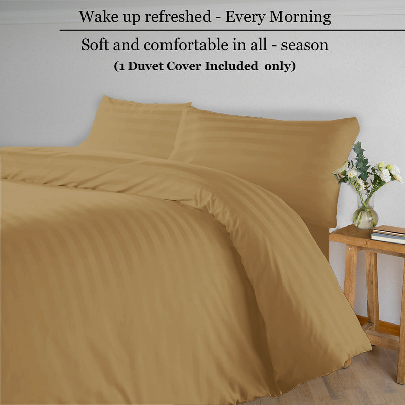 Breton Mellow - Satin Stripe Duvet Cover (Taupe)-6