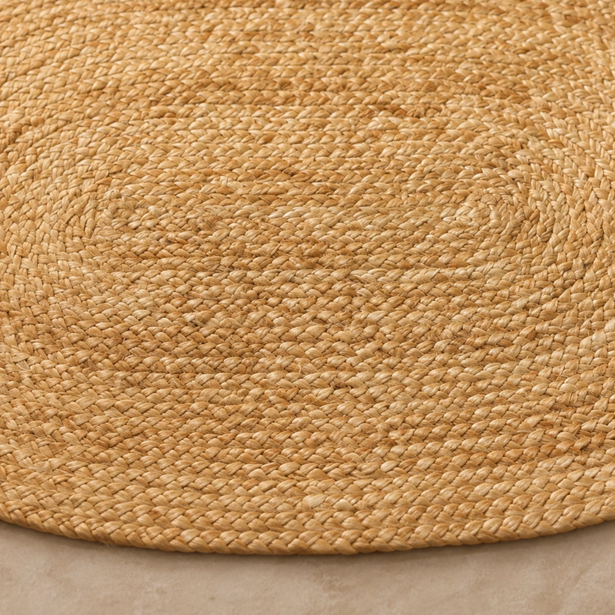 Solid Braided Jute Area Rug - Oval-11