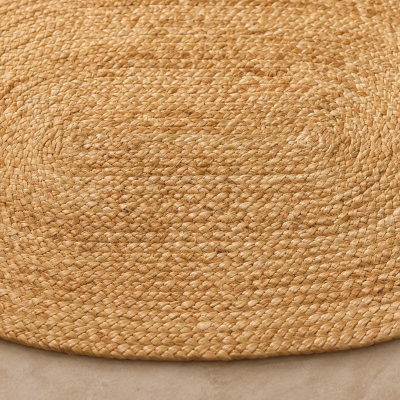 Solid Braided Jute Area Rug - Oval-11
