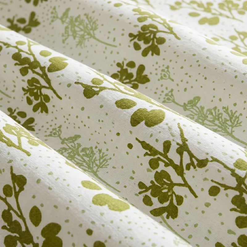 White Floral Botanic Hush Eyelet Printed duck Curtain-6
