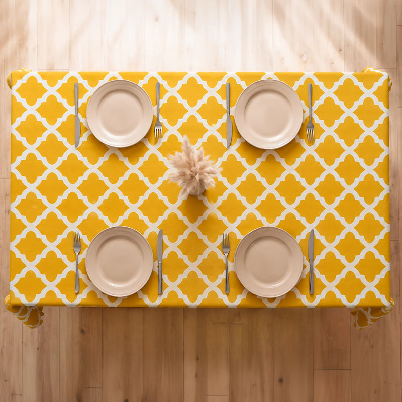 Imprimer Quatrefoil - Printed Dining Table Cover (Yellow)-6