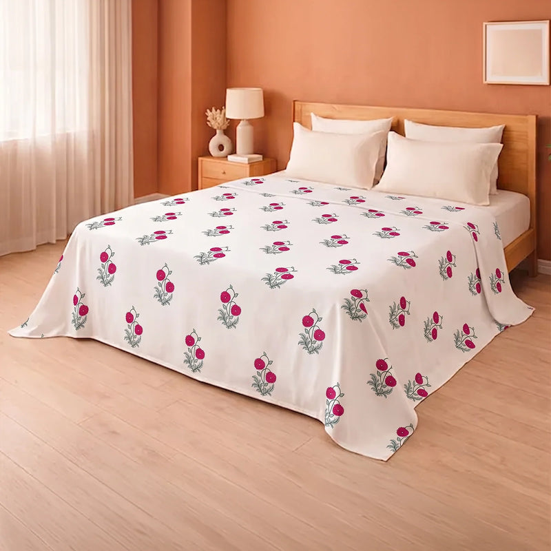 Imprimer Vignette - Rose Printed Dohar Blanket (Red)-6