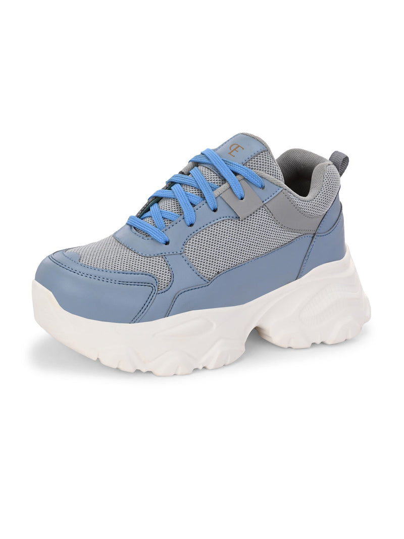 EL PASO Women Faux Leather Casual Lace Up Sneakers-2