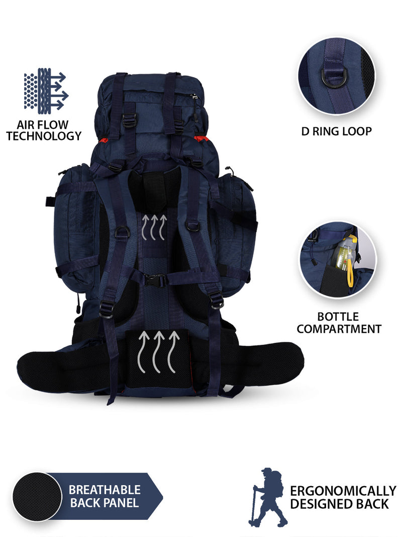 95 Litres Impulses Impulse Captain Blue Trekking bag-6