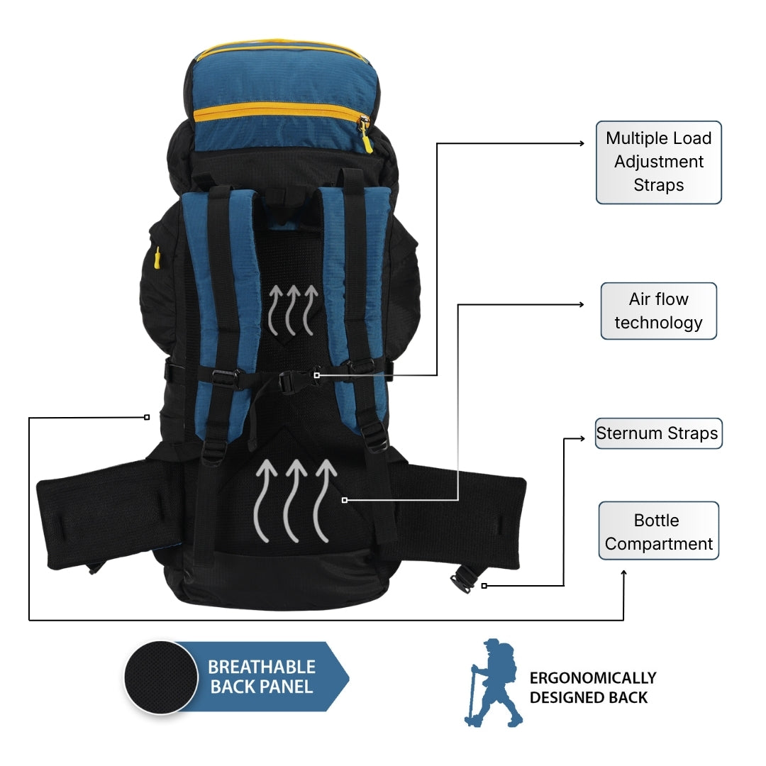 Rucksack trekking bag (Blue)-6