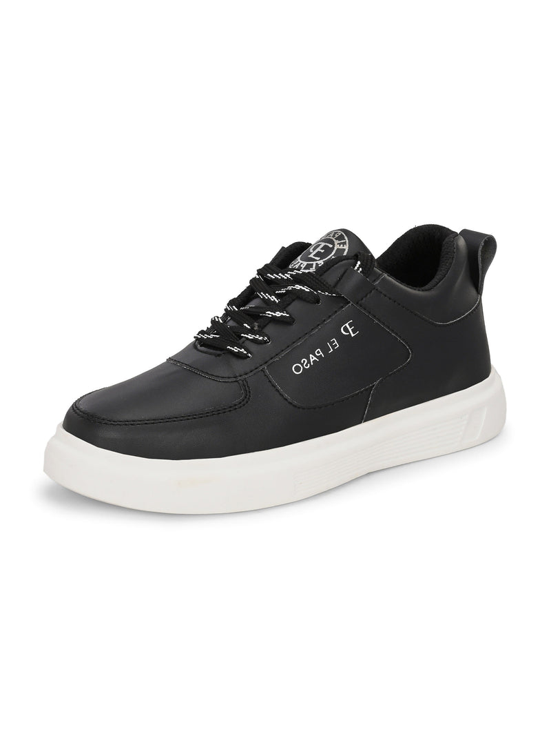 EL PASO Faux Leather Casual Lace Up Sneakers For Women-5