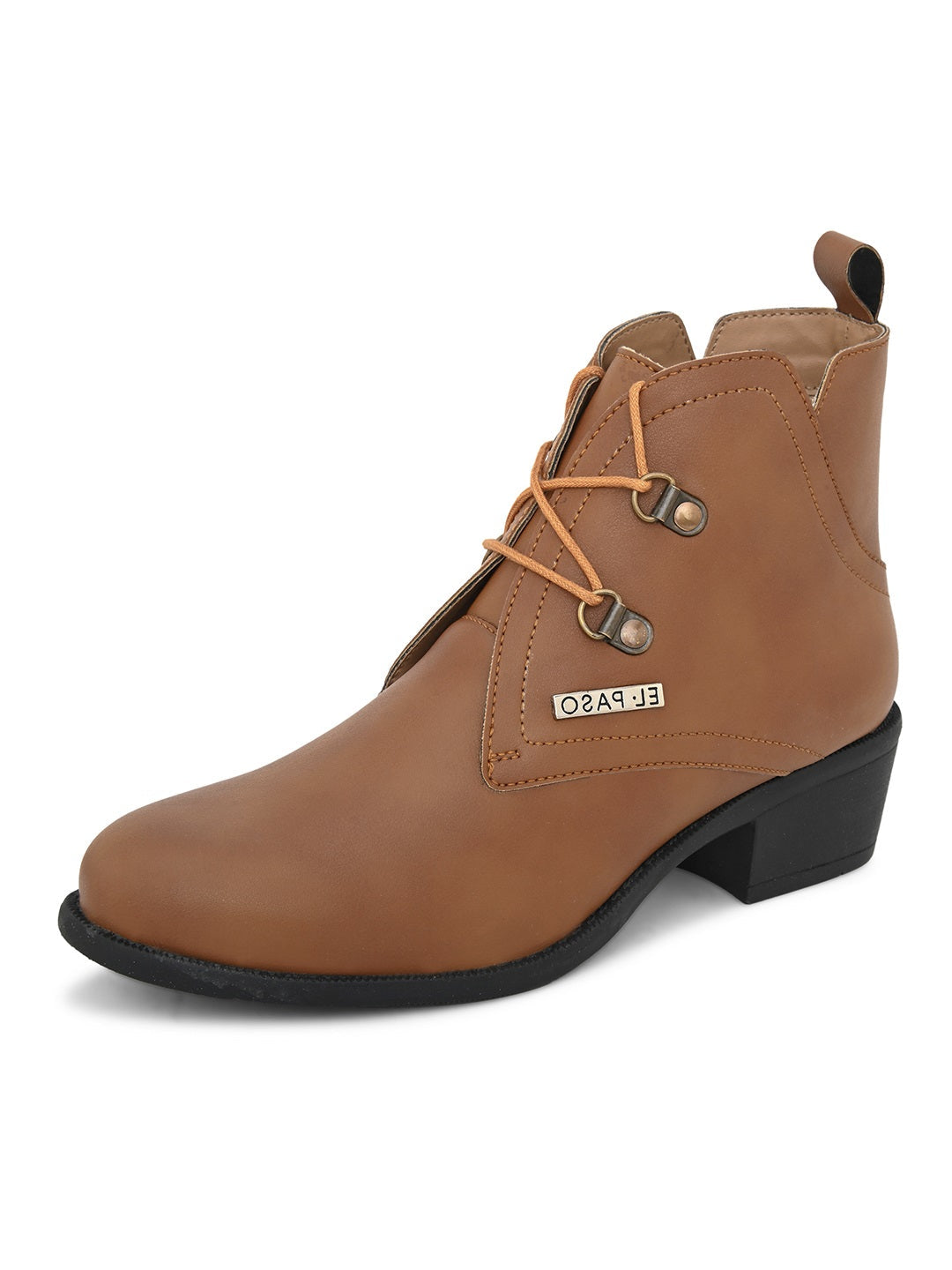 EL PASO Faux Leather Casual Lace Up Boots For Women-6