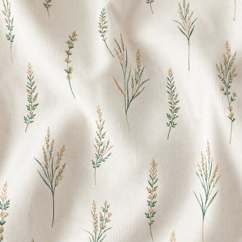 Leafscape Yellow & Green - Printed Eyelet Duck Curtain-6