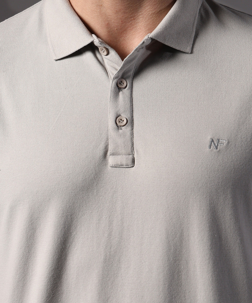 Naturefab Men’s Organic Bamboo Polo Tshirt Grey-5