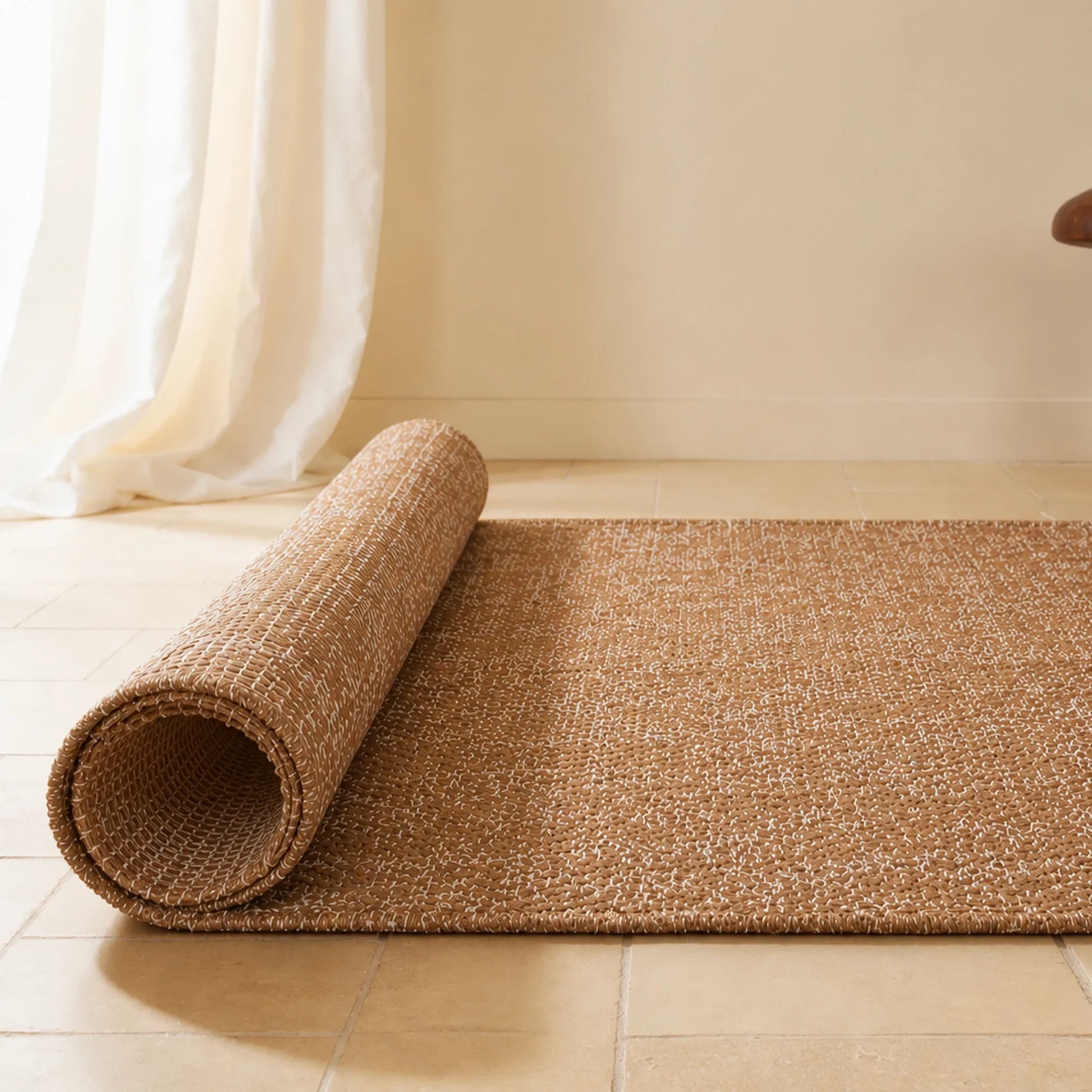 Tessitura Chromatic - Herringbone Cotton Rug (Tan & White)-7