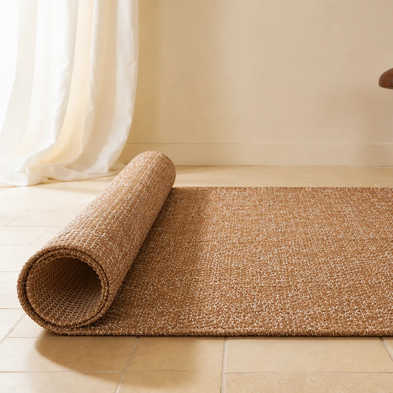 Tessitura Chromatic - Herringbone Cotton Rug (Tan & White)-7