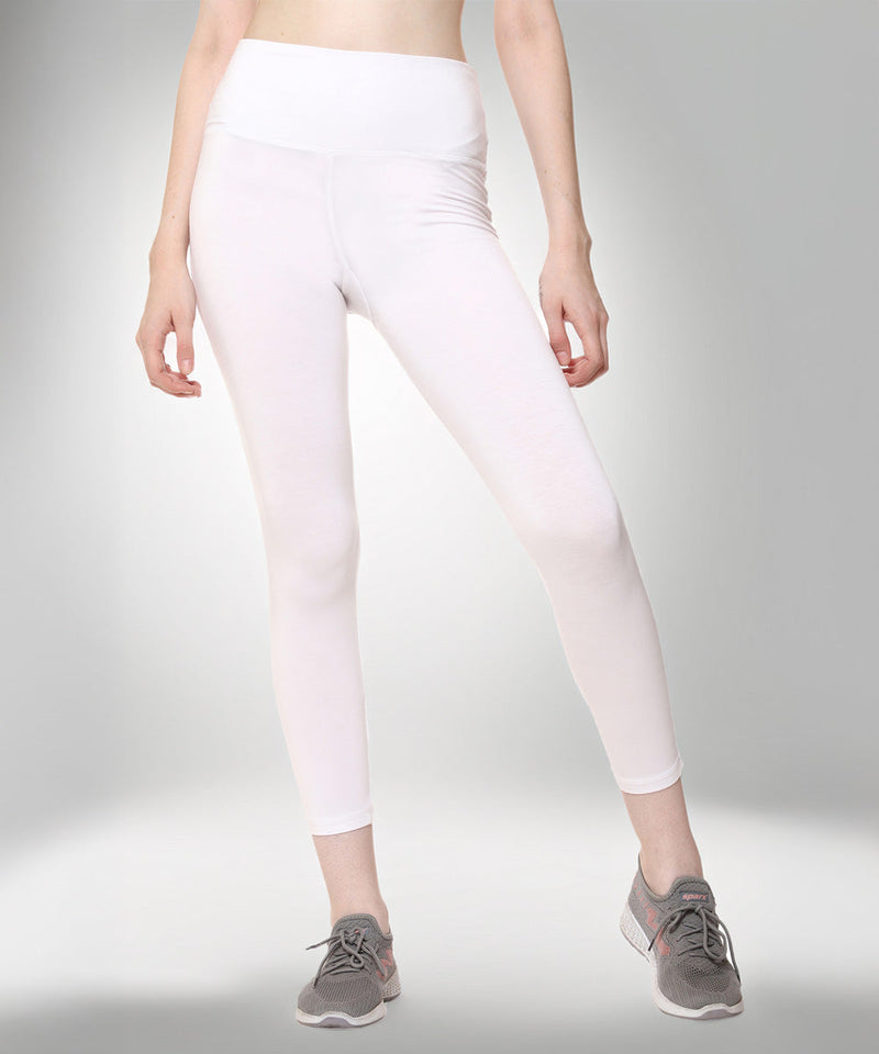 Naturefab Women's Bamboo Yoga Legging White-1