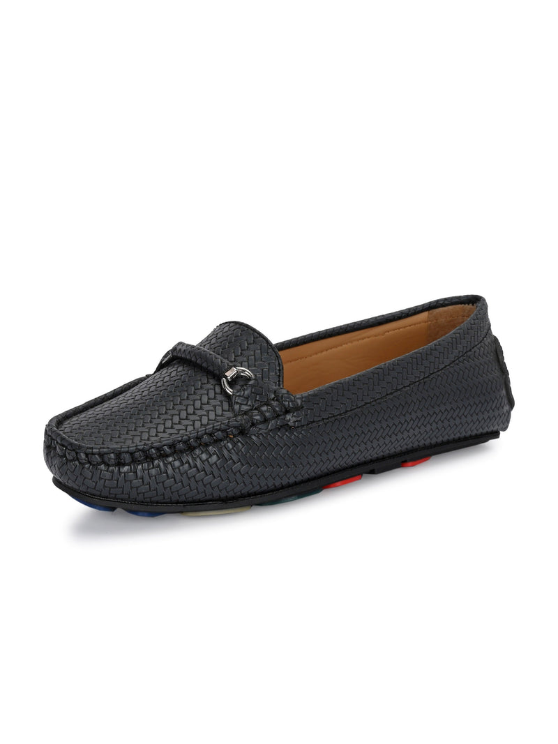 El PASO Textured Round Toe Lightweight Loafers For Women-6