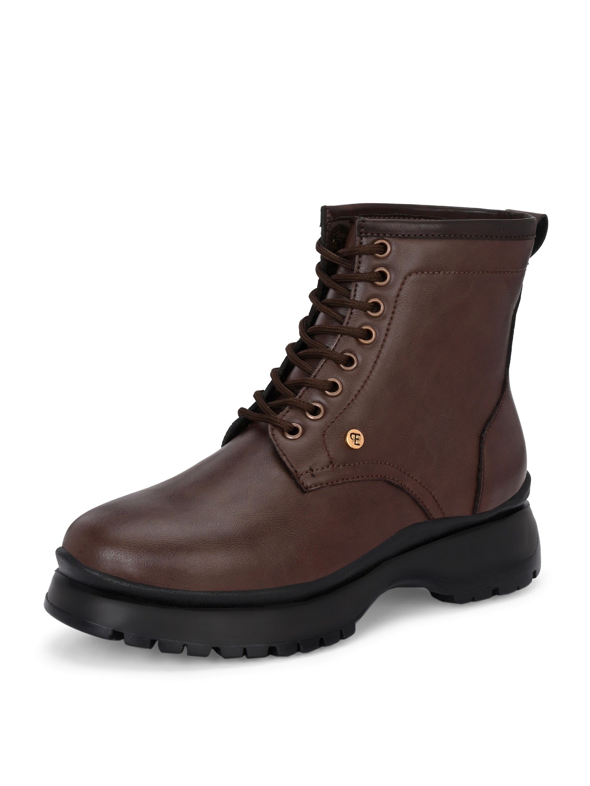 EL PASO Women Faux Leather Casual Lace Up Boots-12