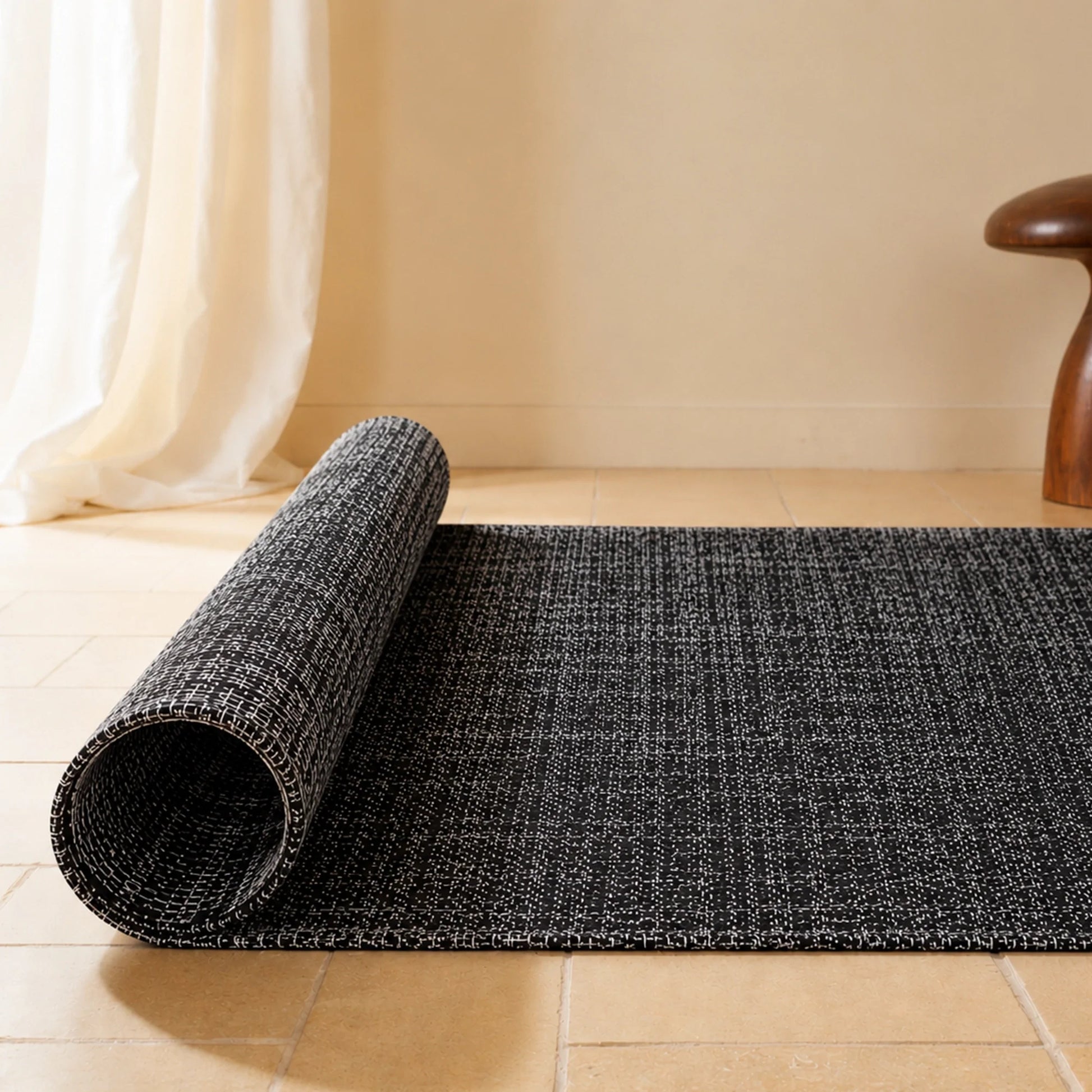 Tessitura Chromatic - Herringbone Cotton Rug (Black)-8
