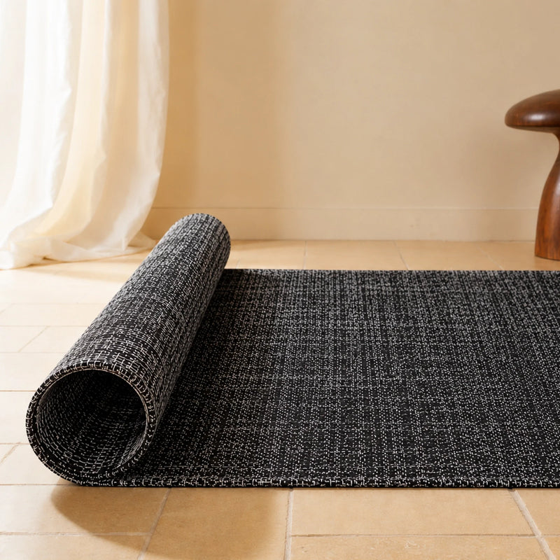 Tessitura Chromatic - Herringbone Cotton Rug (Black)-8