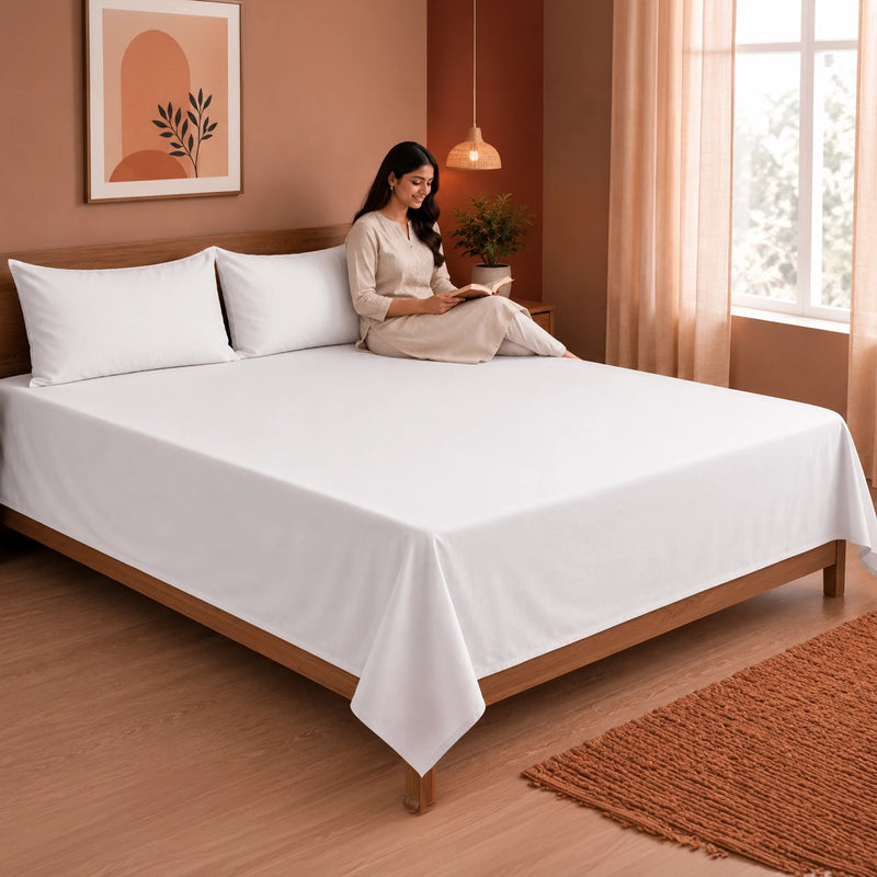 Fort Nightingale - Solid Bedsheet (White)-6