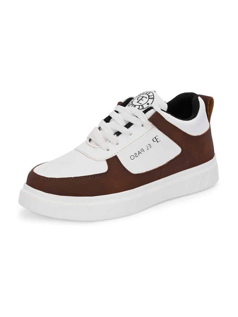 EL PASO Faux Leather Casual Lace Up Sneakers For Women-16