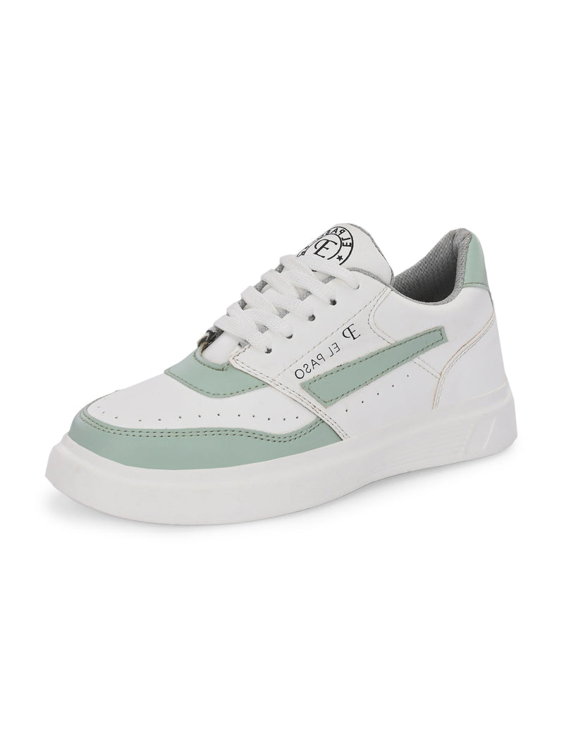 EL PASO Faux Leather Casual Lace Up Sneakers For Women-11