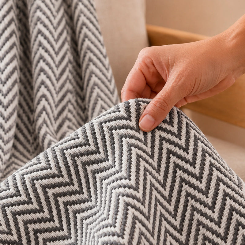 Tessitura Grey Chevron - Woven Throw-6