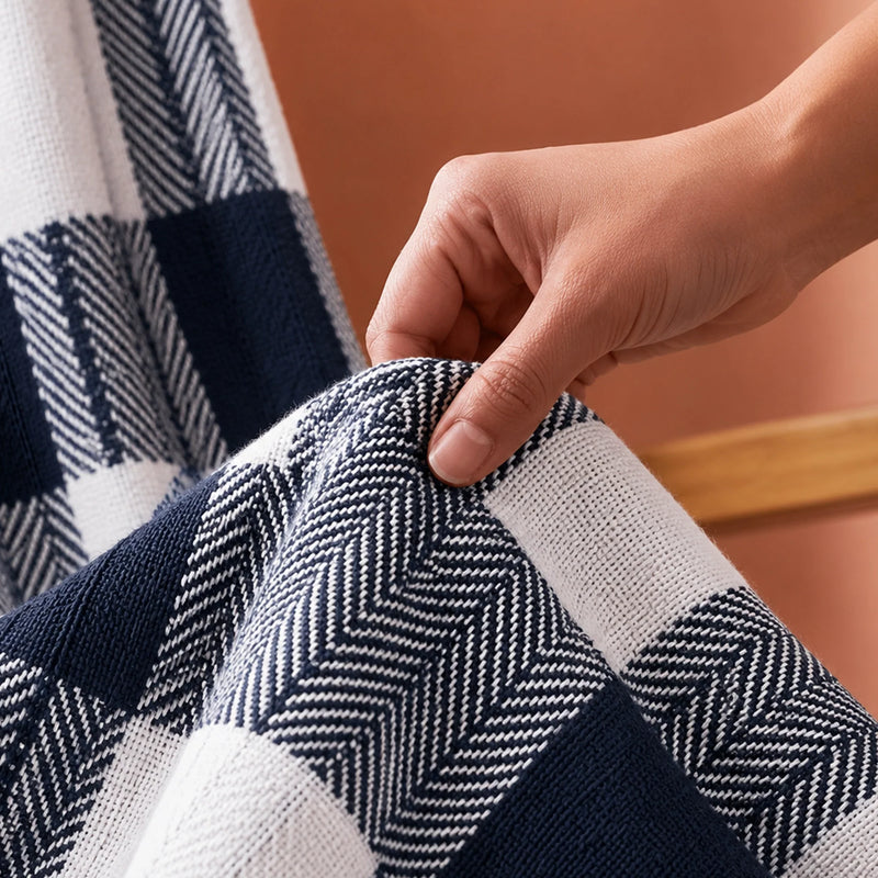 Breton Blue Harlequin - Plaid Woven Throw-6