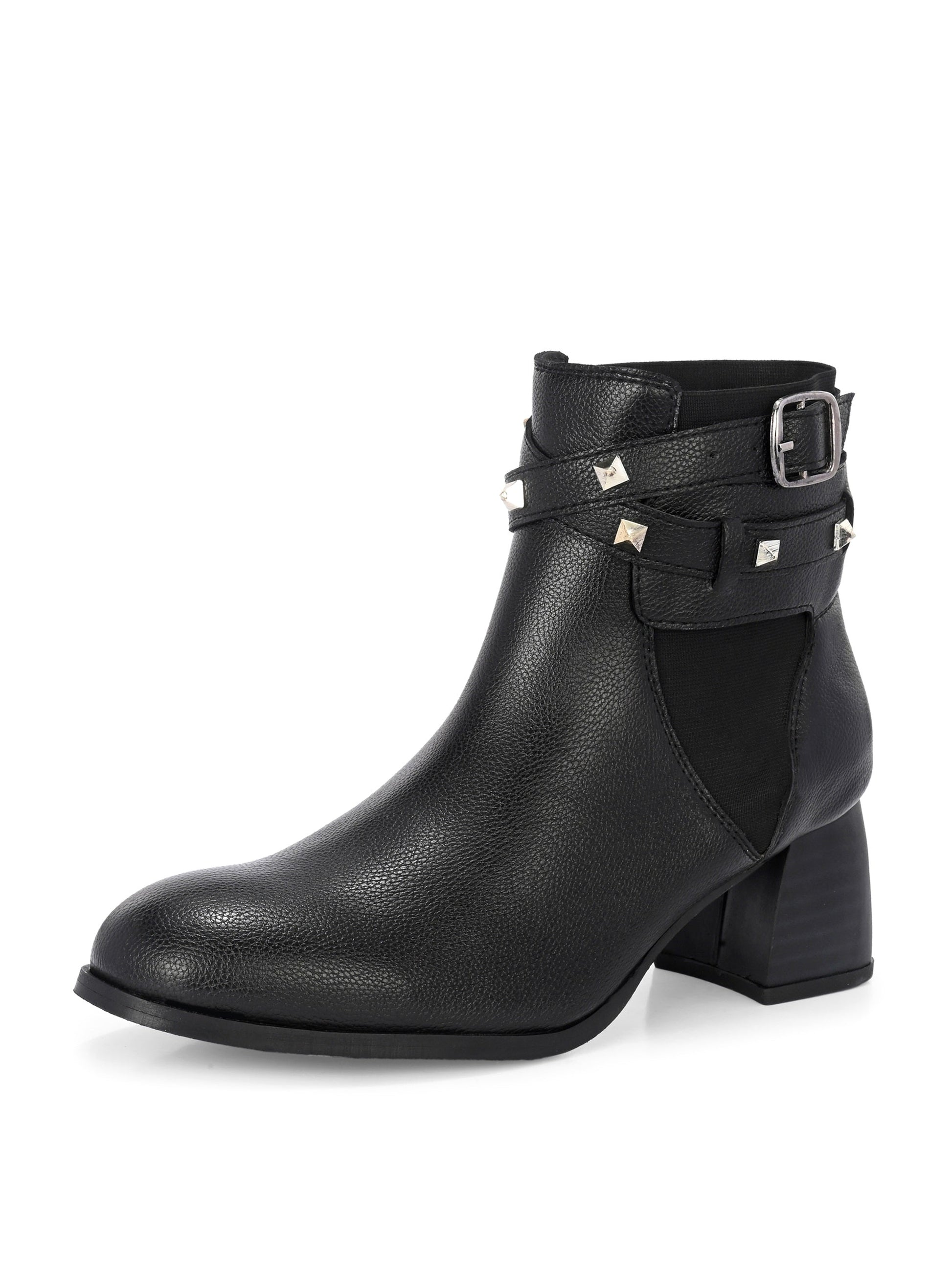EL PASO Women Faux Leather Casual Slip On Boots-2