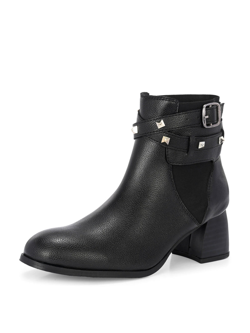 EL PASO Women Faux Leather Casual Slip On Boots-2