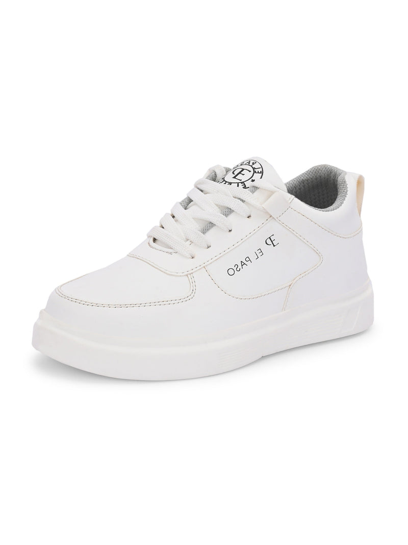EL PASO Faux Leather Casual Lace Up Sneakers For Women-43