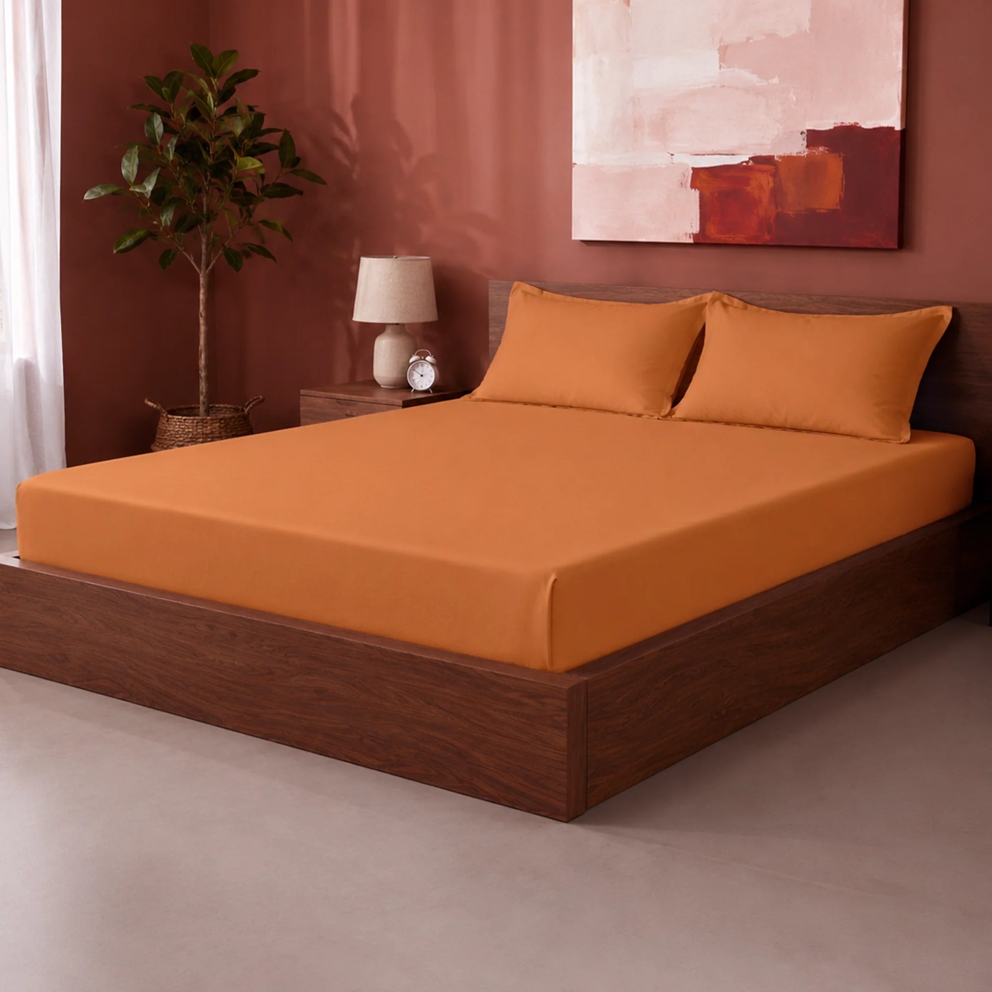Fort Sublime - Solid Fitted Bedsheet (Taupe)-6