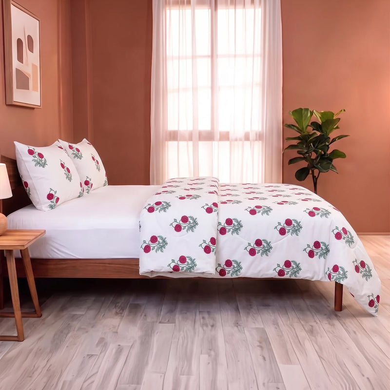 Imprimer Vignette - Rose Printed Duvet Cover (Red)-6