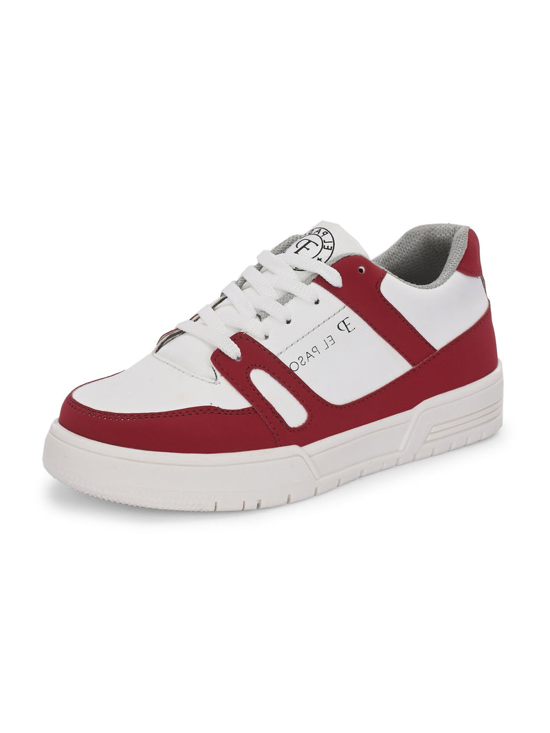EL PASO Faux Leather Casual Shoes Lace Up Sneakers For Women-31