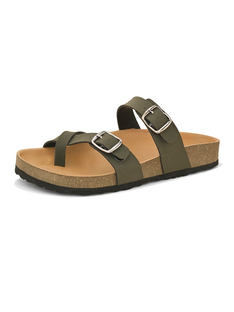 Women One Toe Flats with Buckles-22
