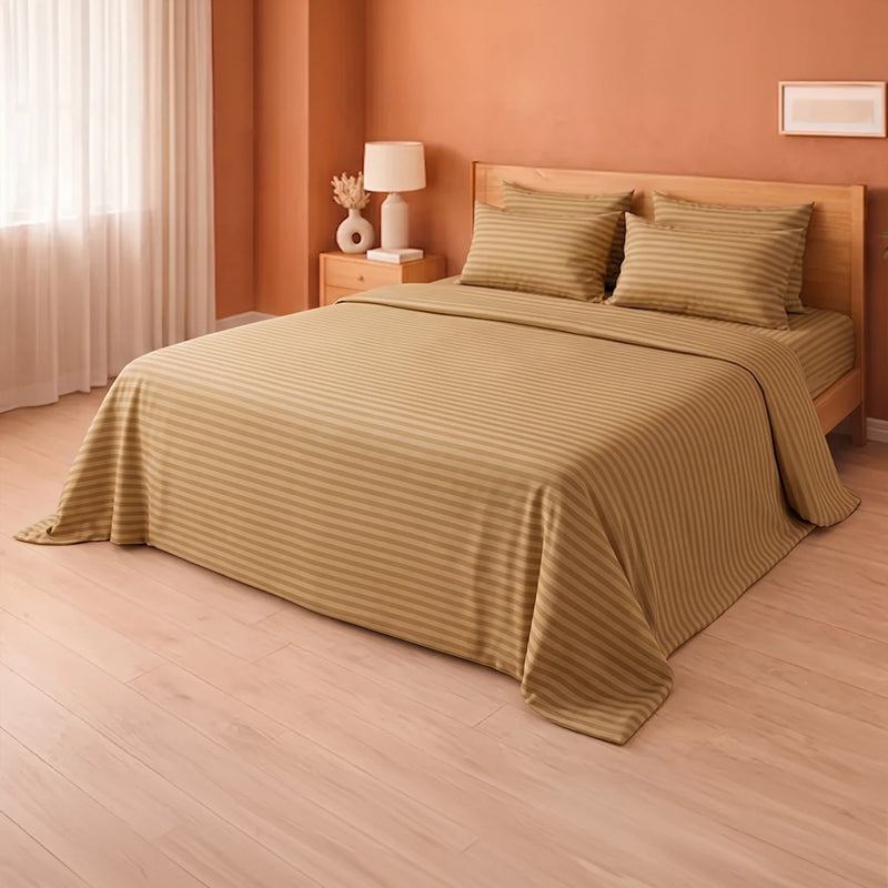Breton Doze - Satin Stripe Dohar Blanket (Taupe)-6