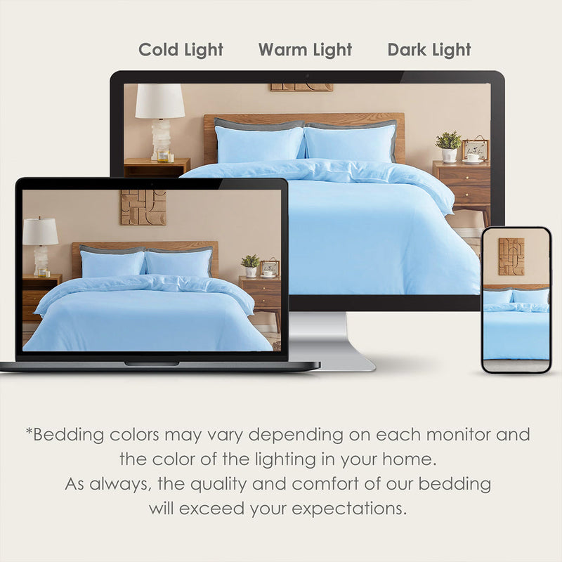 Fort Mellow - Solid Duvet Cover (Light Blue)-7