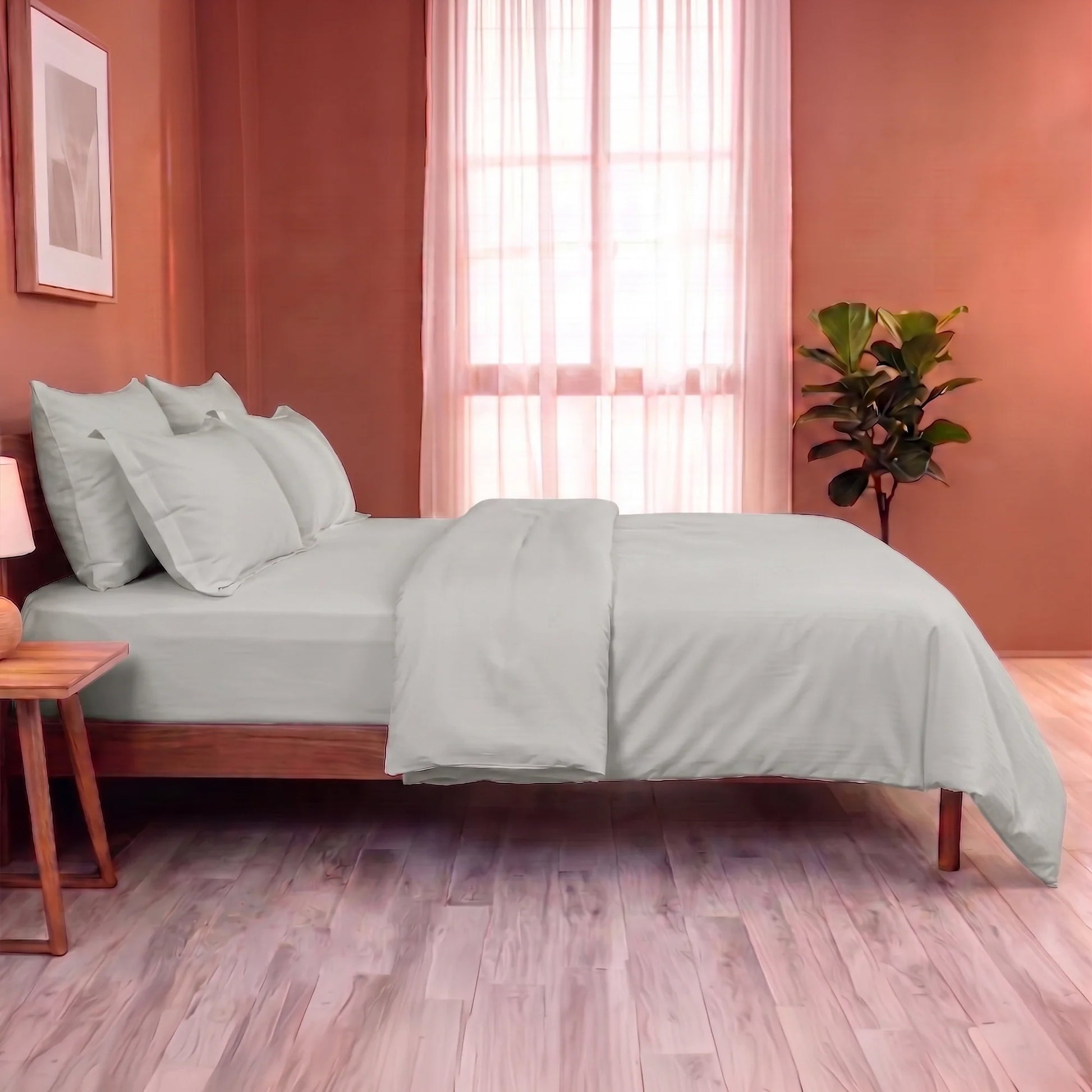 Fort Mellow - Solid Duvet Cover (Light Grey)-6