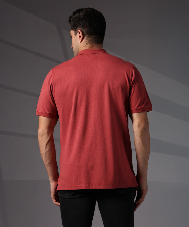 Naturefab Men’s Organic Bamboo Polo Tshirt Earth Red-6
