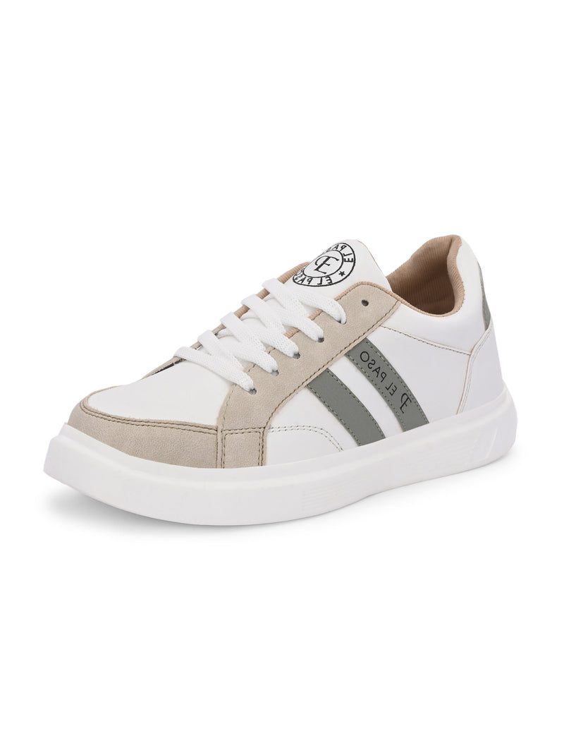 EL PASO Faux Leather Casual Lace Up Sneakers For Women-6