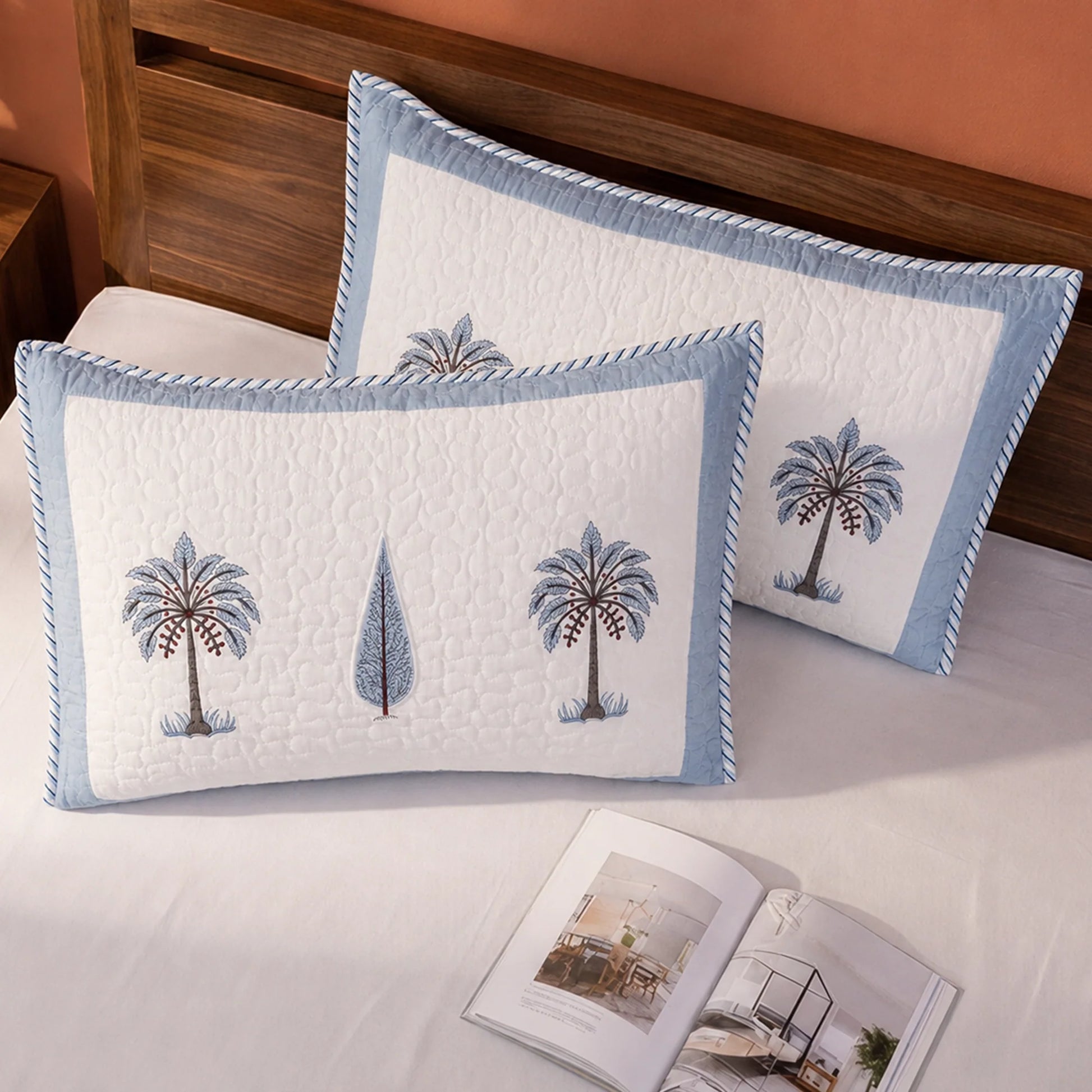 Blue & Grey Quilted Pillow Covers-8