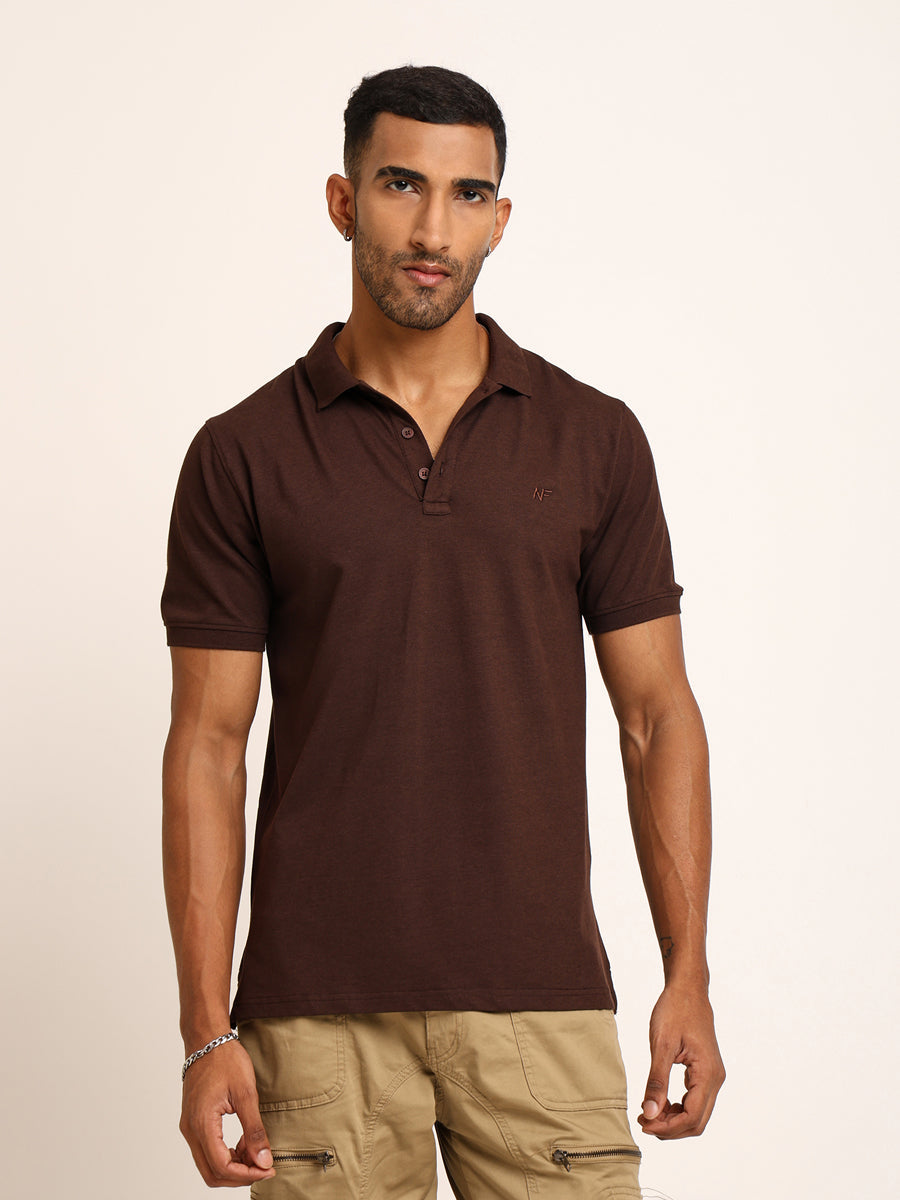 Naturefab Men’s Organic Bamboo Polo Tshirt Coffee Bean