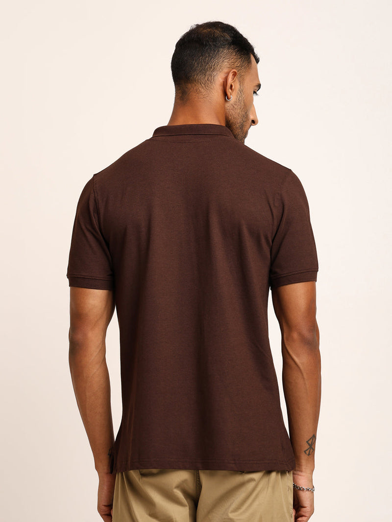 Naturefab Men’s Organic Bamboo Polo Tshirt Coffee Bean-4
