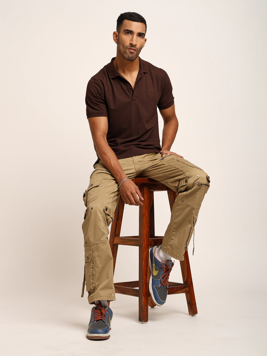 Naturefab Men’s Organic Bamboo Polo Tshirt Coffee Bean-5