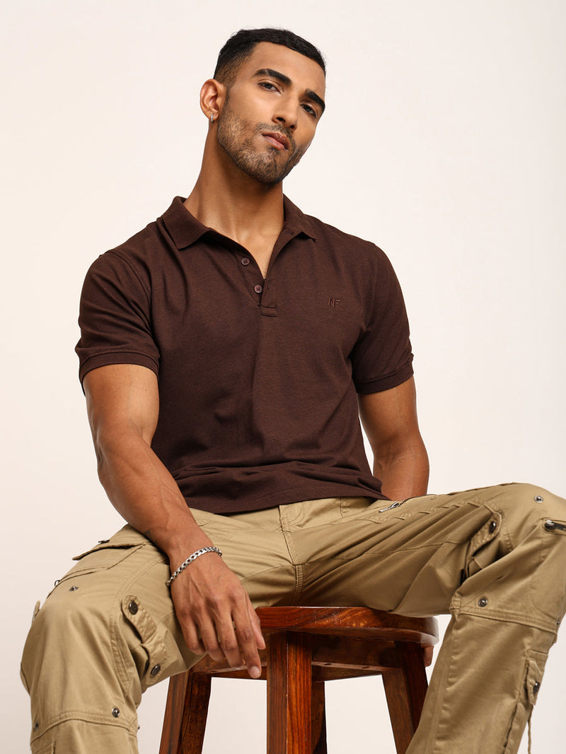 Naturefab Men’s Organic Bamboo Polo Tshirt Coffee Bean-6