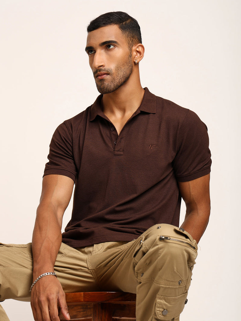 Naturefab Men’s Organic Bamboo Polo Tshirt Coffee Bean-7