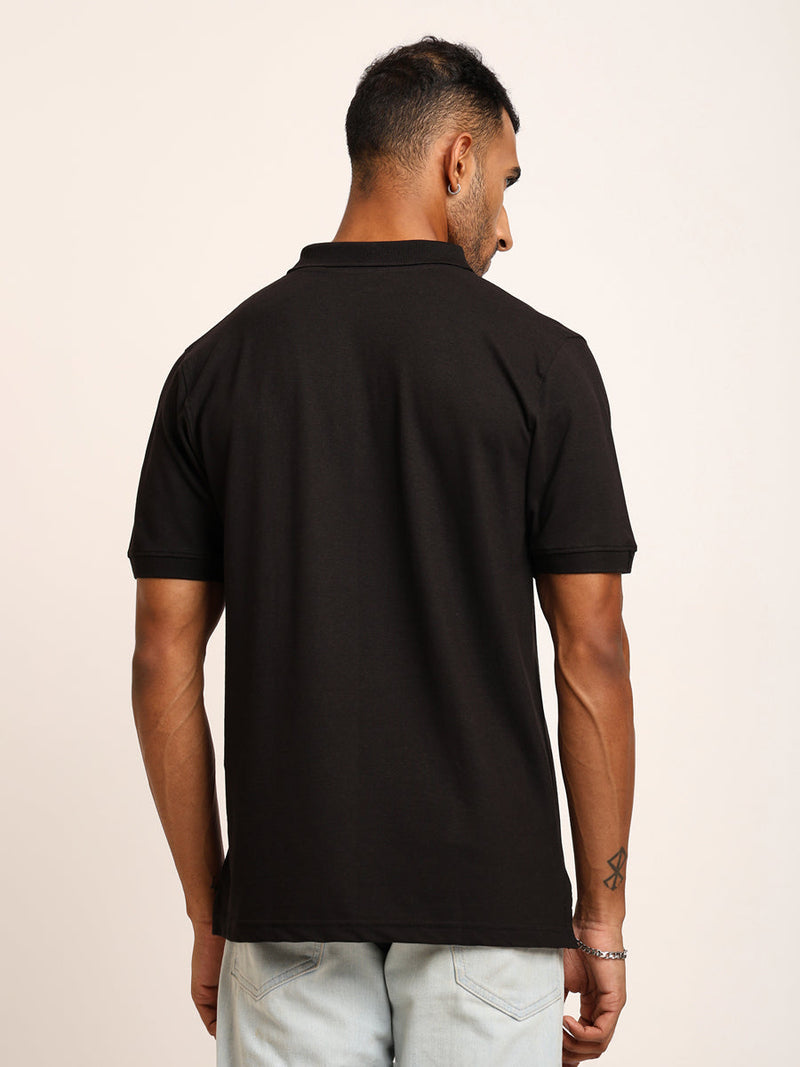 Naturefab Men’s Organic Bamboo Polo Tshirt Black-4