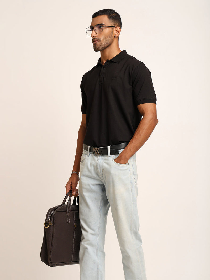 Naturefab Men’s Organic Bamboo Polo Tshirt Black-5