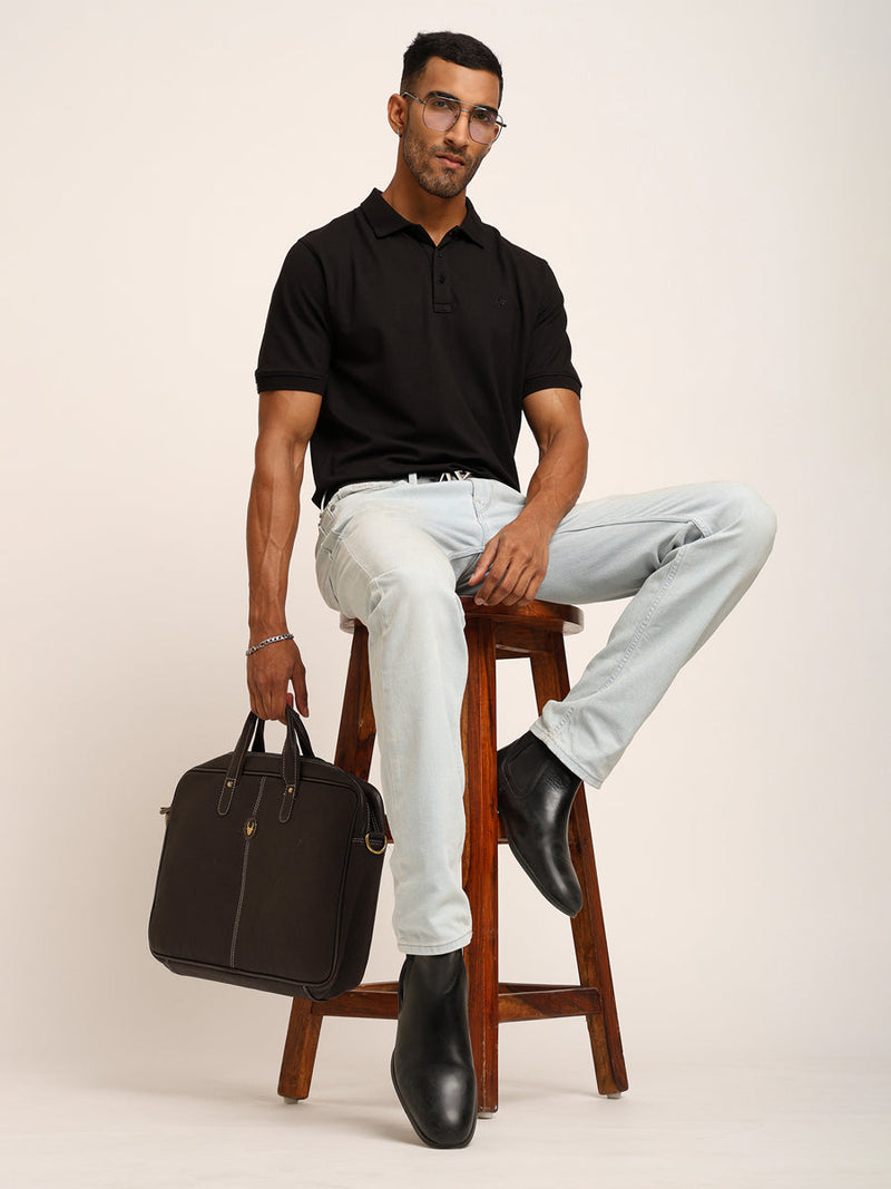 Naturefab Men’s Organic Bamboo Polo Tshirt Black-6