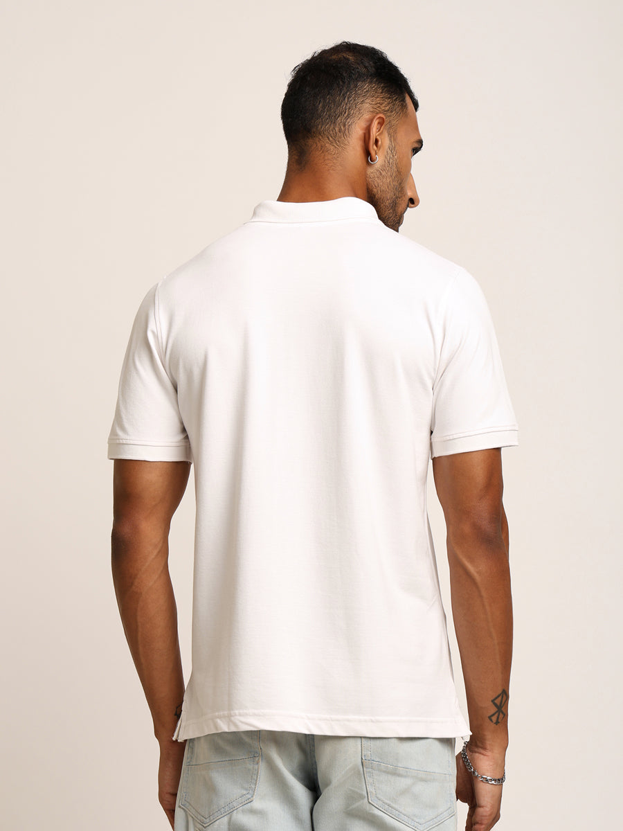 Naturefab Men’s Organic Bamboo Polo Tshirt Majestic White-2