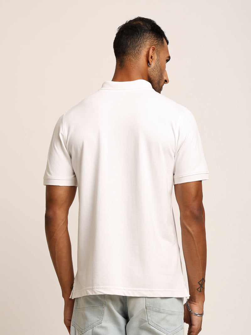 Naturefab Men’s Organic Bamboo Polo Tshirt Majestic White-2