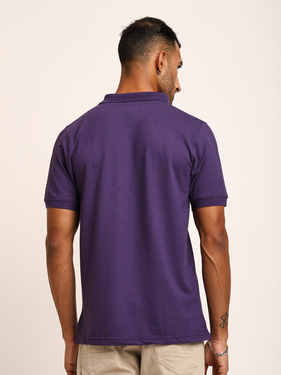 Naturefab Men’s Organic Bamboo Polo Tshirt Purple-2
